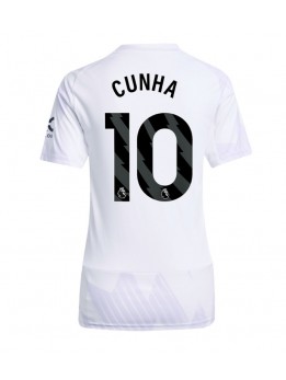 Billige Manchester United Matheus Cunha #10 Bortedrakt Dame 2025-26 Kortermet